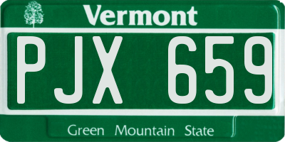 VT license plate PJX659
