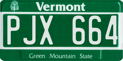 VT license plate PJX664