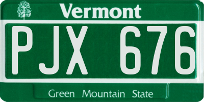 VT license plate PJX676