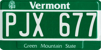 VT license plate PJX677