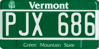 VT license plate PJX686