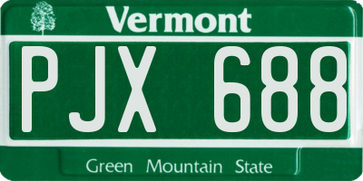 VT license plate PJX688