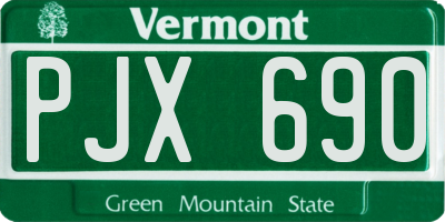 VT license plate PJX690