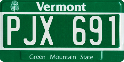 VT license plate PJX691