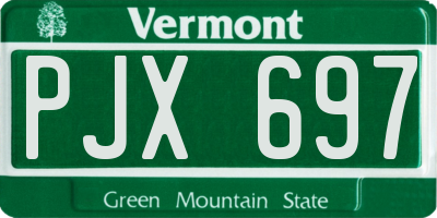 VT license plate PJX697