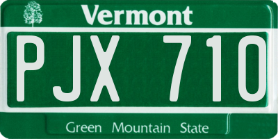 VT license plate PJX710