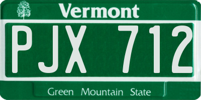 VT license plate PJX712