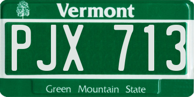 VT license plate PJX713