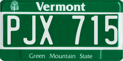VT license plate PJX715