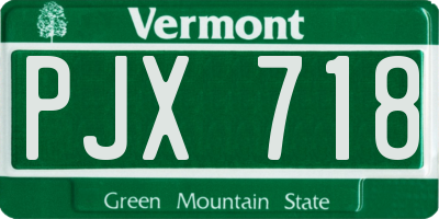 VT license plate PJX718