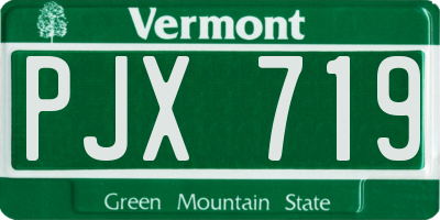 VT license plate PJX719
