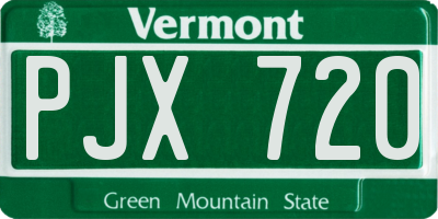 VT license plate PJX720