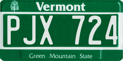 VT license plate PJX724