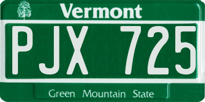 VT license plate PJX725