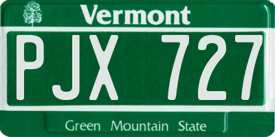 VT license plate PJX727