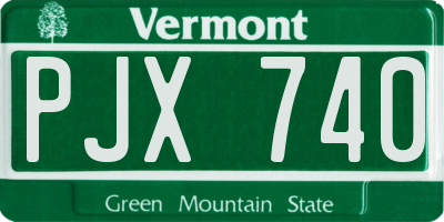 VT license plate PJX740