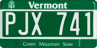 VT license plate PJX741