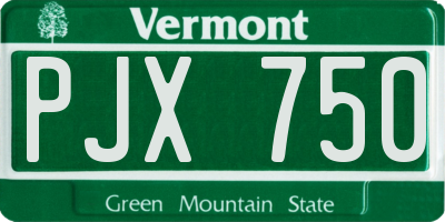 VT license plate PJX750