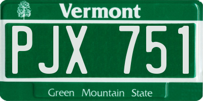 VT license plate PJX751