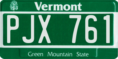 VT license plate PJX761