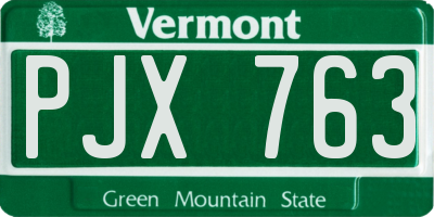 VT license plate PJX763