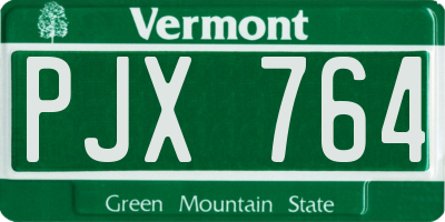 VT license plate PJX764