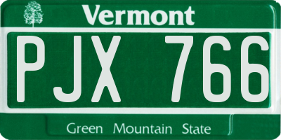 VT license plate PJX766