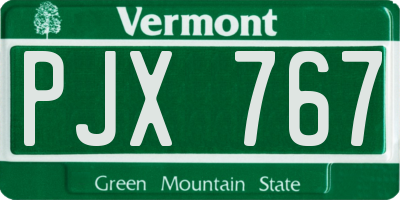VT license plate PJX767