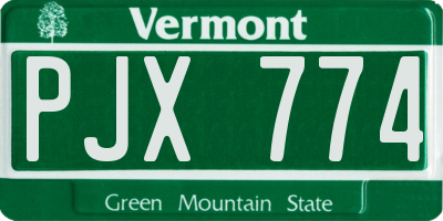 VT license plate PJX774