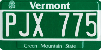 VT license plate PJX775