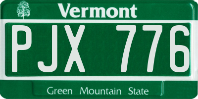 VT license plate PJX776