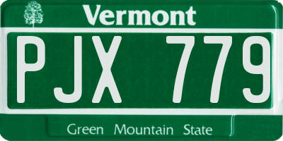VT license plate PJX779