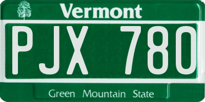 VT license plate PJX780