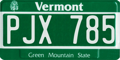 VT license plate PJX785