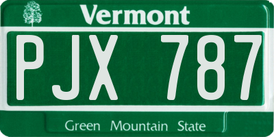 VT license plate PJX787