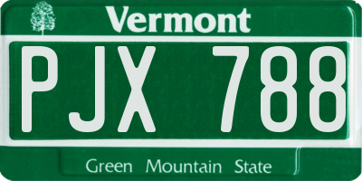 VT license plate PJX788