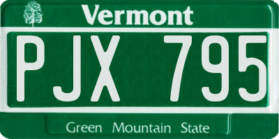 VT license plate PJX795