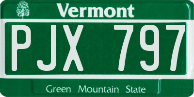 VT license plate PJX797