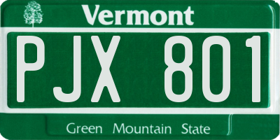 VT license plate PJX801