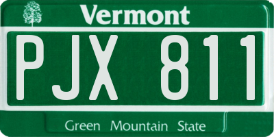 VT license plate PJX811