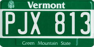 VT license plate PJX813