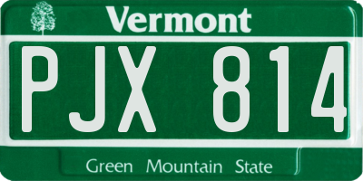 VT license plate PJX814