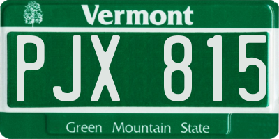 VT license plate PJX815