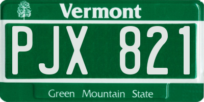 VT license plate PJX821