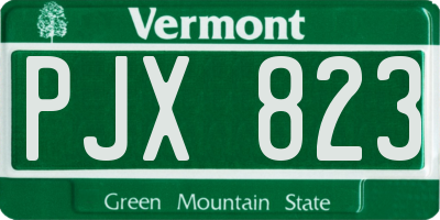 VT license plate PJX823