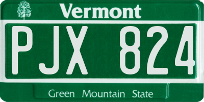 VT license plate PJX824