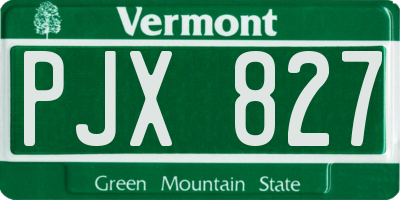 VT license plate PJX827