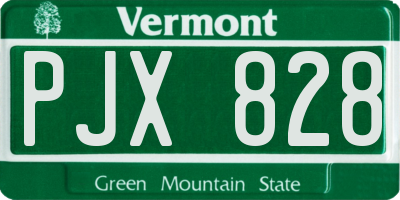 VT license plate PJX828