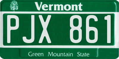 VT license plate PJX861