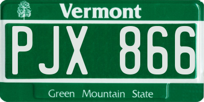 VT license plate PJX866